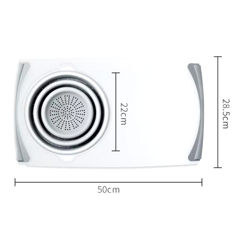 Chopping Board with Built-In Draining Basket