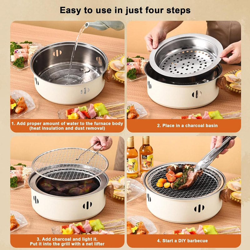 portable BBQ Grill with Removable Grate