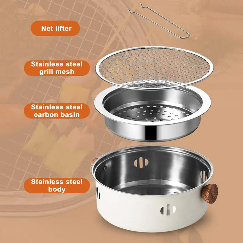 portable BBQ Grill with Removable Grate