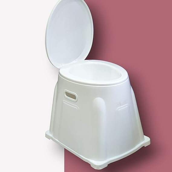Portable Toilet Converter, Toilet Seat with Funnel –Heavy-Duty Plastic Commode Stool for Patient & Handicap