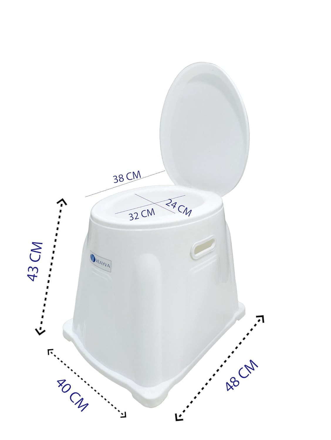 Portable Toilet Converter, Toilet Seat with Funnel –Heavy-Duty Plastic Commode Stool for Patient & Handicap