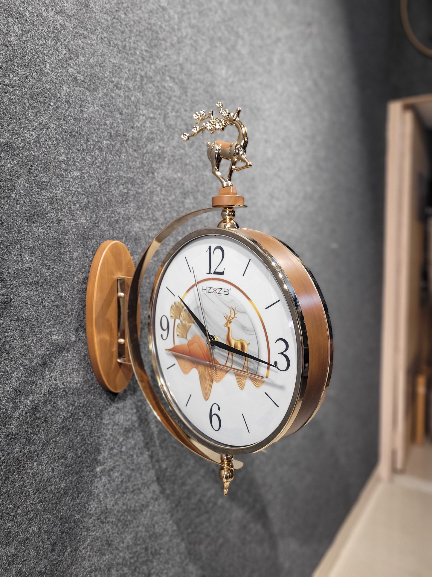 DOUBLE SIDE HANGING WALL CLOCK