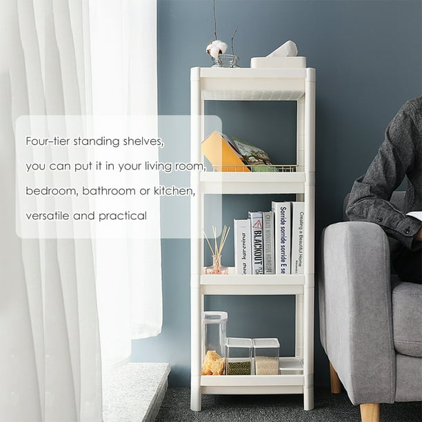 Multi-Purpose 4-Tier Standing Shelves – Ideal for Bathroom, Living Room, Bedroom & Kitchen
