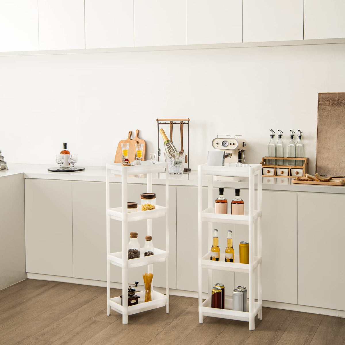 Multi-Purpose 4-Tier Standing Shelves – Ideal for Bathroom, Living Room, Bedroom & Kitchen