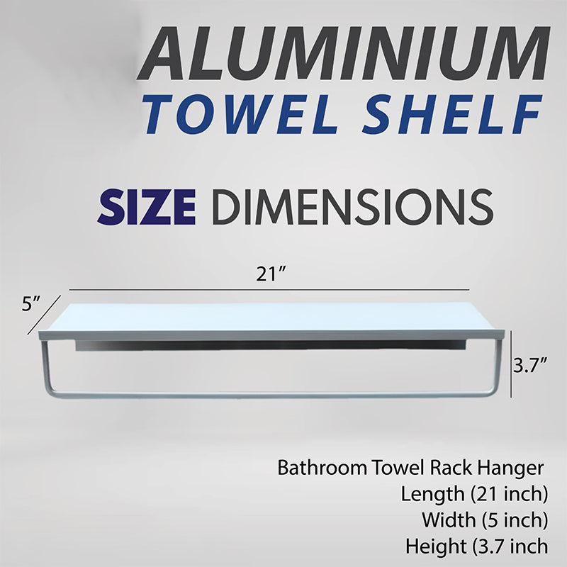 AluScape™ Wall-Mounted Aluminum Shelf with Towel Rod