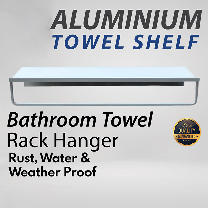 AluScape™ Wall-Mounted Aluminum Shelf with Towel Rod