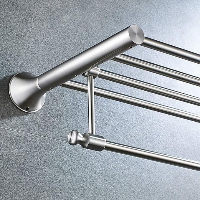 Premium Stainless Steel Towel Shelf Wall-Mounted Bathroom Organizer