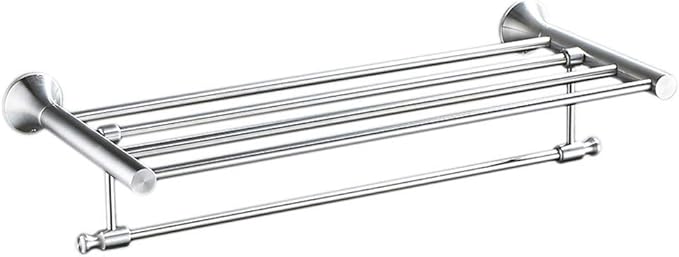 Premium Stainless Steel Towel Shelf Wall-Mounted Bathroom Organizer