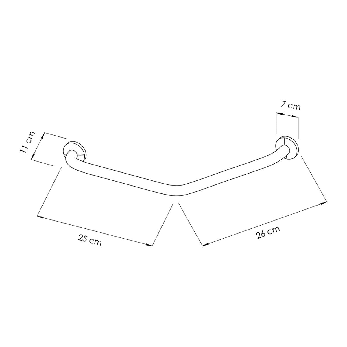 Curved Stainless Steel Grab Handle, Bathroom safety Handle