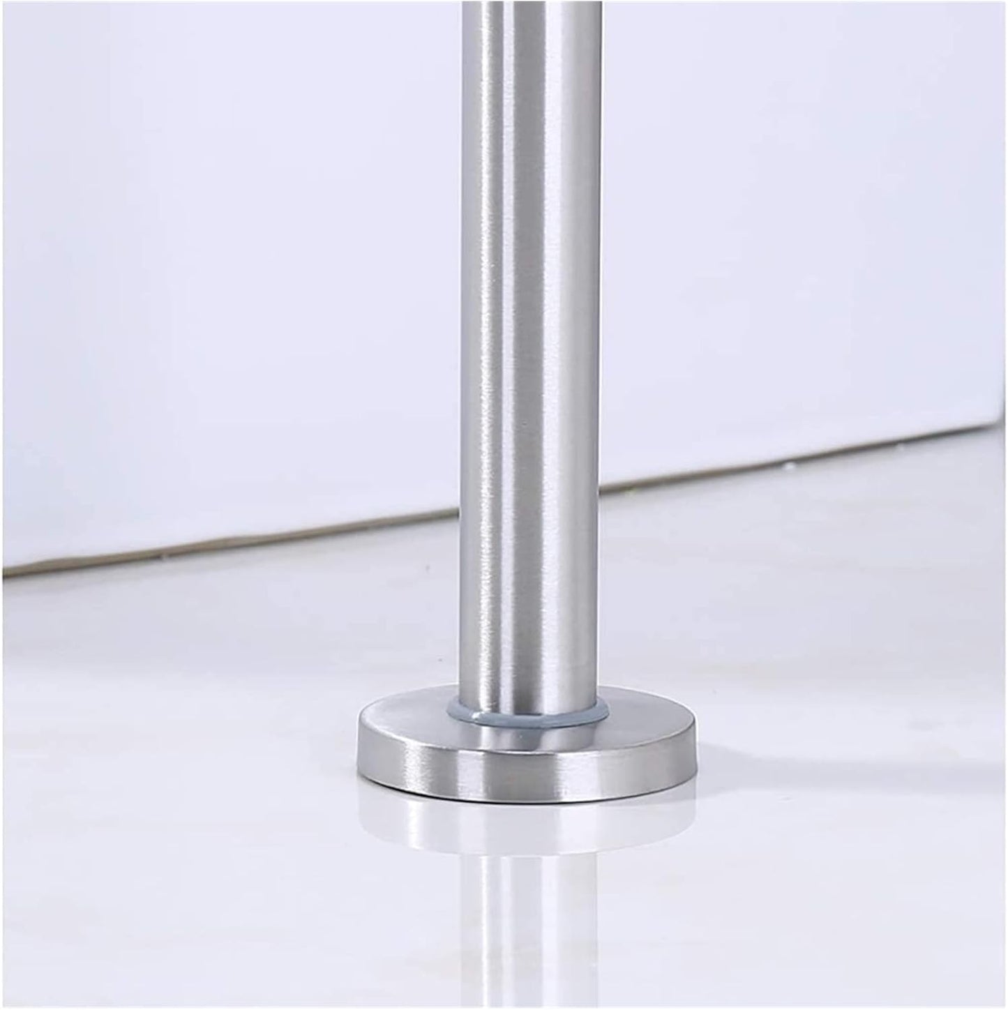 Stainless Steel Bathroom Safety Grab Bar with Floor Support – Wall-Mounted Handrail for Elderly & Disabled