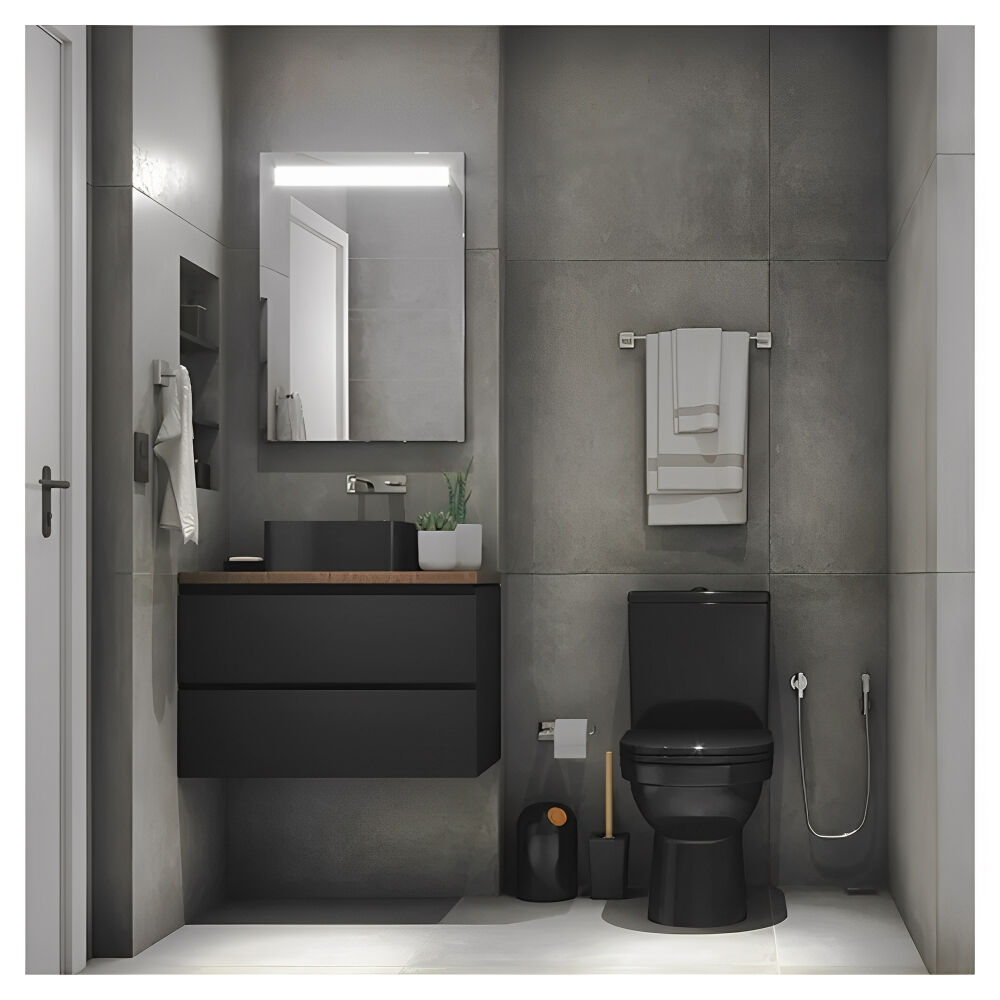 Bathroom Storage Set: SS Towel Bar, SS Grab Handle & Aluminum 2-Tier Corner Shelf
