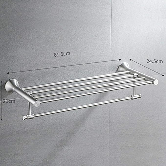Premium Stainless Steel Towel Shelf Wall-Mounted Bathroom Organizer