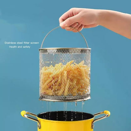 2L Oil Fryer Pot with Removable Basket & Cover