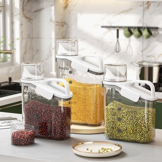 Dry Food Storage Jar with Built-In Cup