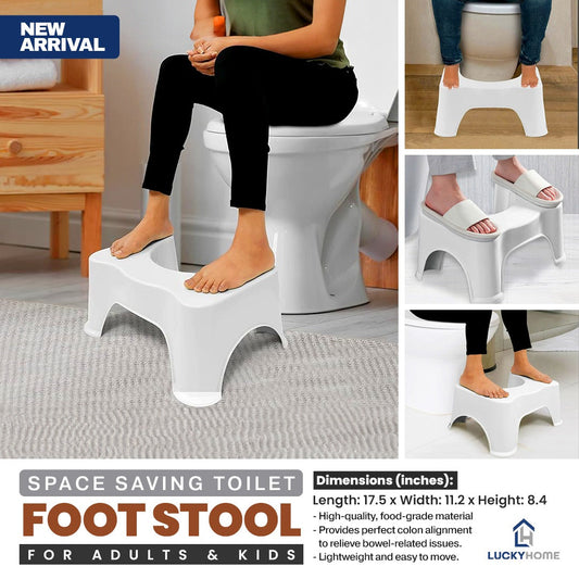 Toilet Foot Stool - Squatty Potty Stool  Every Home Needs Space Saving Toilet Foot Stool for Adults & Kids