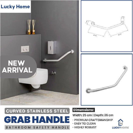 Curved Stainless Steel Grab Handle, Bathroom safety Handle